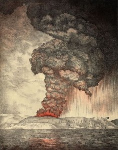 illustration of krakatoa eruption